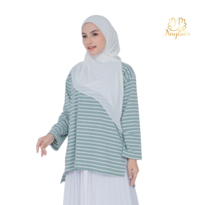 𝐍𝐚𝐲𝐥𝐚𝐭𝐮 - Kaos Salur Stripe Batwing Atasan Panjang
