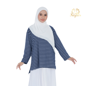 𝐍𝐚𝐲𝐥𝐚𝐭𝐮 - Kaos Salur Stripe Batwing Atasan Panjang